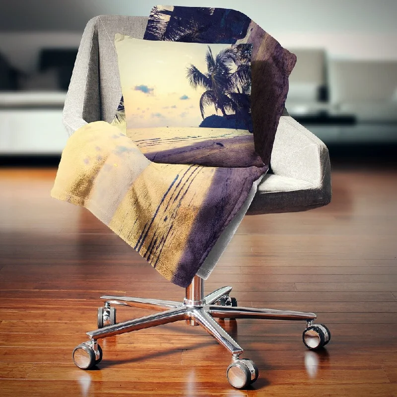 Cashmere blankets for ultimate softness and luxuryDesignart 'Silhouette Coconut Tree' Seascape Throw Blanket