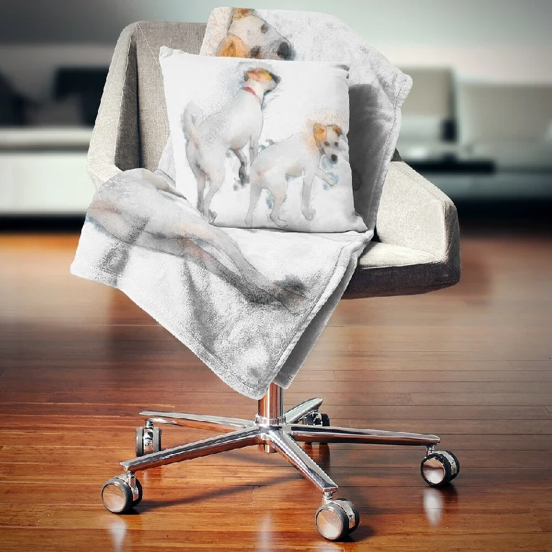 Wool blankets with natural warmth and insulationDesignart 'Stylish White Dogs Walking' Animal Throw Blanket Wool blankets with natural warmth and insulationDesignart 'Stylish White Dogs Walking' Animal Throw Blanket