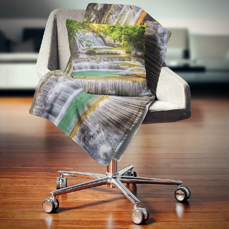 Cashmere blankets for ultimate softness and luxuryDesignart 'Tranquil Erawan Waterfall' Landscape Fleece Throw Blanket Cashmere blankets for ultimate softness and luxuryDesignart 'Tranquil Erawan Waterfall' Landscape Fleece Throw Blanket