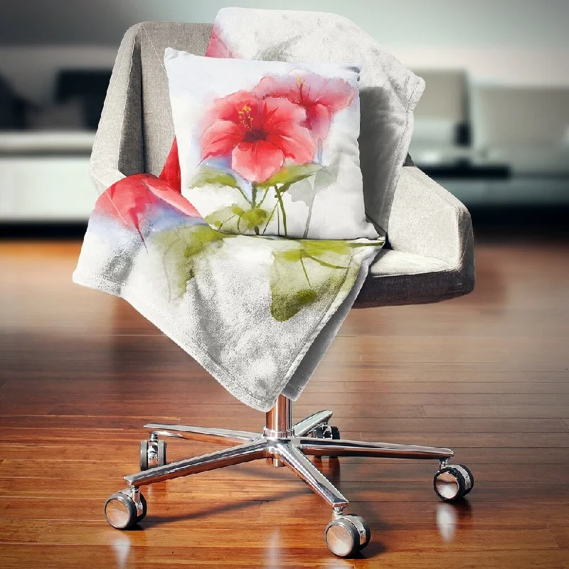 Cashmere blankets for ultimate softness and luxuryDesignart 'Watercolor Painting Red Hibiscus Flower' Floral Throw Blanket Cashmere blankets for ultimate softness and luxuryDesignart 'Watercolor Painting Red Hibiscus Flower' Floral Throw Blanket