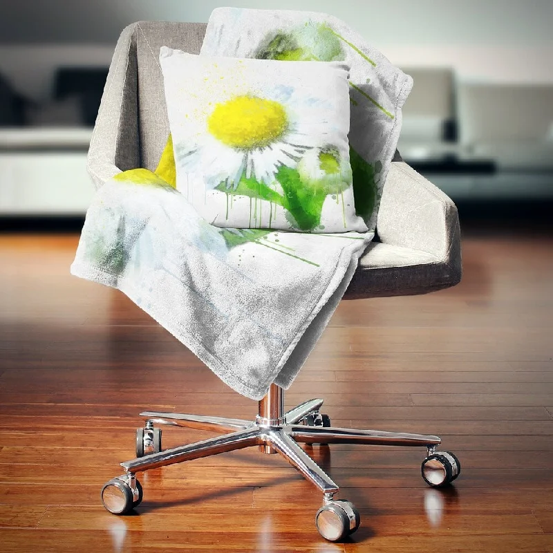 Microfiber blankets that are durable and easy to care forDesignart 'Yellow Chamomile Sketch Watercolor' Floral Throw Blanket Microfiber blankets that are durable and easy to care forDesignart 'Yellow Chamomile Sketch Watercolor' Floral Throw Blanket