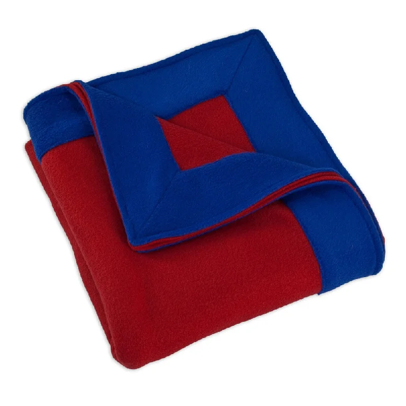 Microfiber blankets that are durable and easy to care forFleece Red Simply Soft with 3-inch Mitered Royal Blue Edge Microfiber blankets that are durable and easy to care forFleece Red Simply Soft with 3-inch Mitered Royal Blue Edge