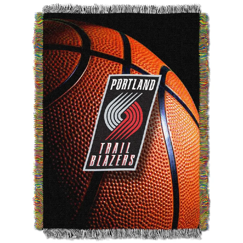Recycled polyester blankets for an eco - conscious optionNBA Portland Trail Blazers Photo Real Woven Tapestry Throw Recycled polyester blankets for an eco - conscious optionNBA Portland Trail Blazers Photo Real Woven Tapestry Throw