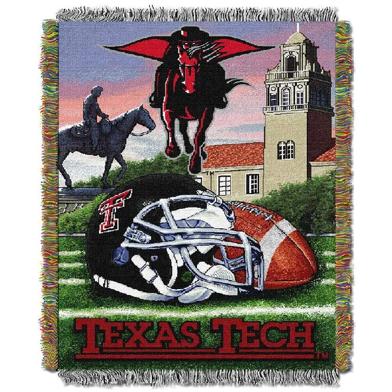 Recycled polyester blankets for an eco - conscious optionNCAA Texas Tech University Red Raiders School Tapestry Throw Recycled polyester blankets for an eco - conscious optionNCAA Texas Tech University Red Raiders School Tapestry Throw