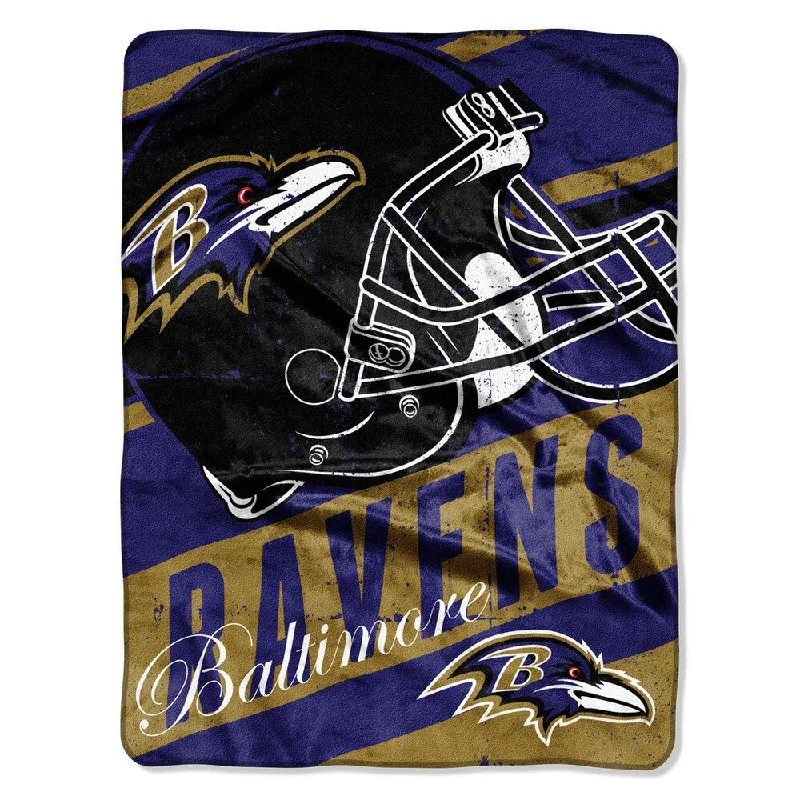 Recycled polyester blankets for an eco - conscious optionNFL 059 Ravens Deep Slant Micro Throw