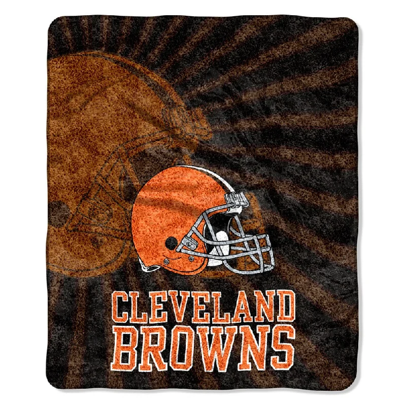 Alpaca wool blankets for a hypoallergenic and warm optionNFL 065 Browns Sherpa Strobe Throw