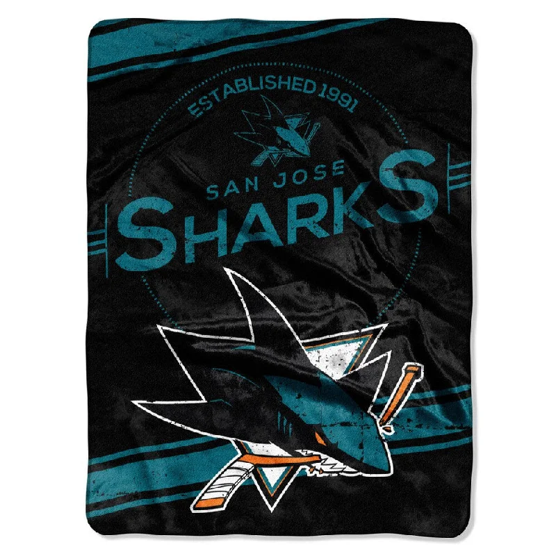 King - size blankets to cover large beds comfortablyNHL 801 Sharks Stamp Raschel Throw