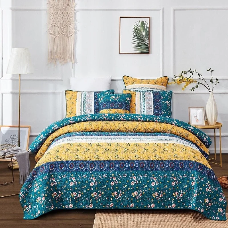 Silk blankets with a smooth and elegant touchQueen Botanical Wild Flowers Cottage Quilt Bedspread Set Blue Silk blankets with a smooth and elegant touchQueen Botanical Wild Flowers Cottage Quilt Bedspread Set Blue