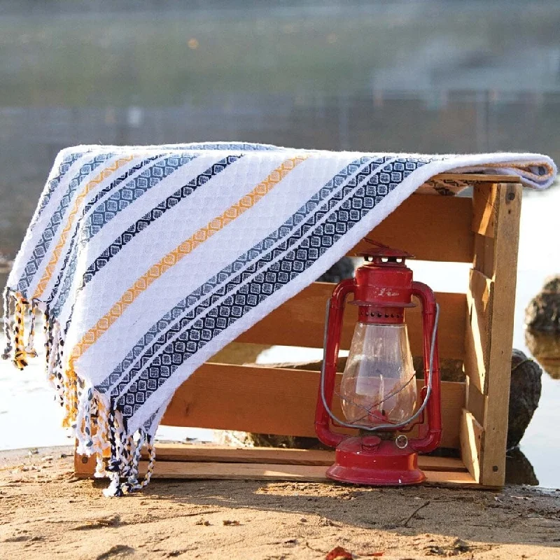 Cotton blankets for breathability and a lightweight feelSeapoint Woven Throw