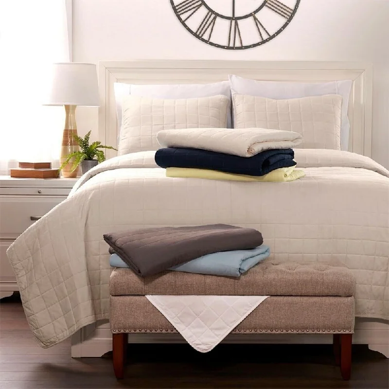 King - size blankets to cover large beds comfortably3pc Twin/TwinXL Luxury Square Quilted Coverlet Set Vanilla King - size blankets to cover large beds comfortably3pc Twin/TwinXL Luxury Square Quilted Coverlet Set Vanilla