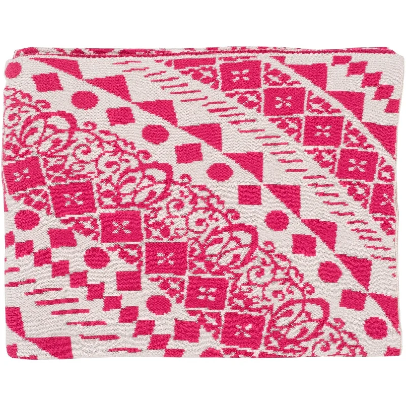 Cotton blankets for breathability and a lightweight feelCierra Bright Pink 50" x 60" Global Throw Cotton blankets for breathability and a lightweight feelCierra Bright Pink 50" x 60" Global Throw
