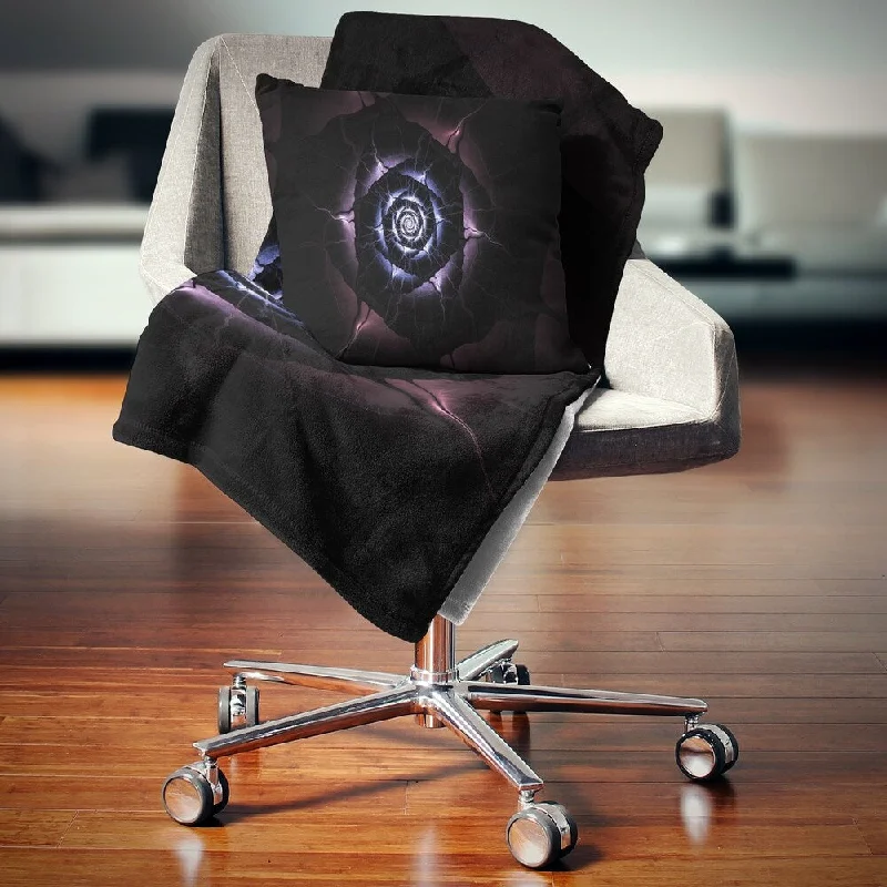 Cotton blankets for breathability and a lightweight feelDesignart 'Blue Fractal Flower with Purple Flame' Floral Throw Blanket Cotton blankets for breathability and a lightweight feelDesignart 'Blue Fractal Flower with Purple Flame' Floral Throw Blanket