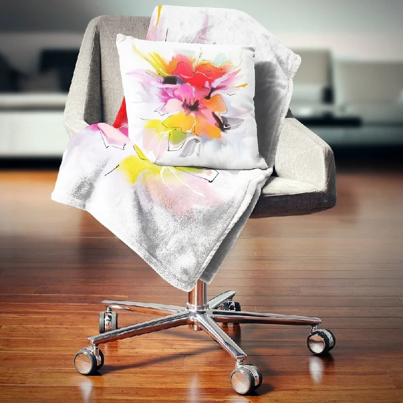 Wool blankets with natural warmth and insulationDesignart 'Colorful Abstract Flowers on White' Floral Throw Blanket Wool blankets with natural warmth and insulationDesignart 'Colorful Abstract Flowers on White' Floral Throw Blanket