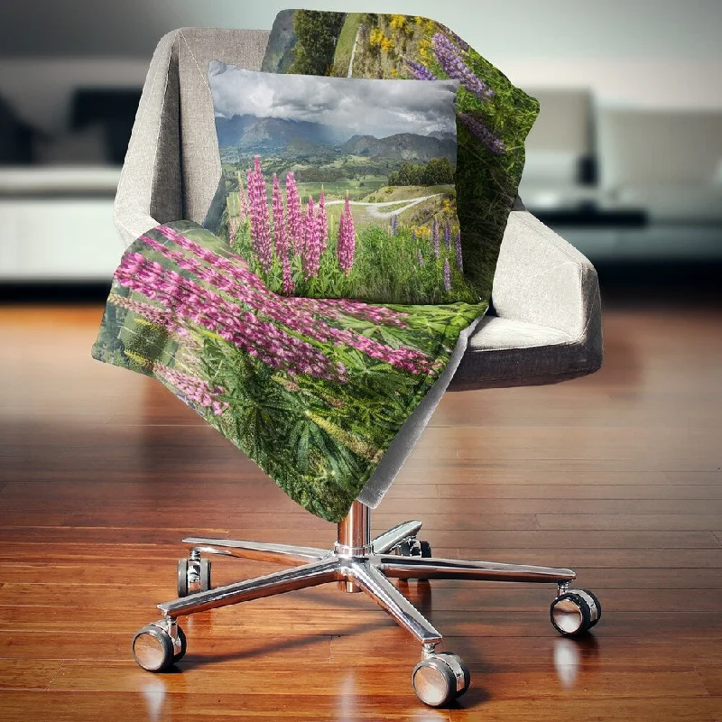 King - size blankets to cover large beds comfortablyDesignart 'Flowering Landscape of New Zealand' Landscape Fleece Throw Blanket King - size blankets to cover large beds comfortablyDesignart 'Flowering Landscape of New Zealand' Landscape Fleece Throw Blanket