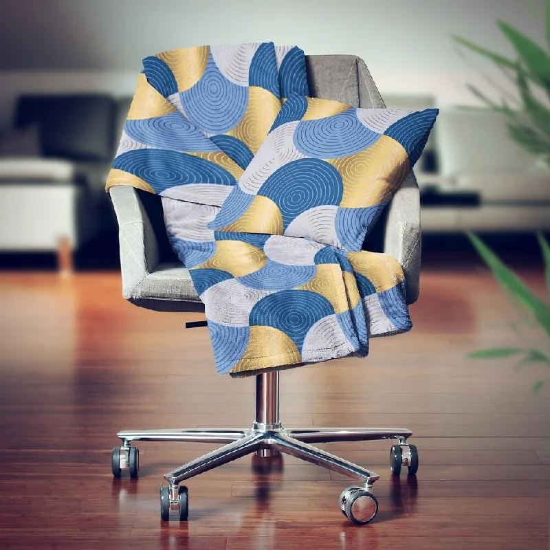 Chenille blankets with a thick and fuzzy textureDesignart' Retro Luxury Waves In Blue X' Modern Throw Blanket - 71x59 Chenille blankets with a thick and fuzzy textureDesignart' Retro Luxury Waves In Blue X' Modern Throw Blanket - 71x59