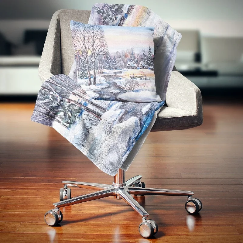 Silk blankets with a smooth and elegant touchDesignart 'Russian Winter Village' Landscape Photography Throw Blanket Silk blankets with a smooth and elegant touchDesignart 'Russian Winter Village' Landscape Photography Throw Blanket