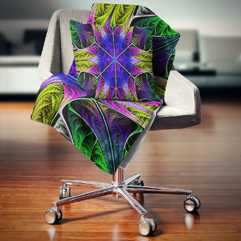 Cotton blankets for breathability and a lightweight feelDesignart 'Star Shaped Blue Stained Glass' Abstract Throw Blanket Cotton blankets for breathability and a lightweight feelDesignart 'Star Shaped Blue Stained Glass' Abstract Throw Blanket