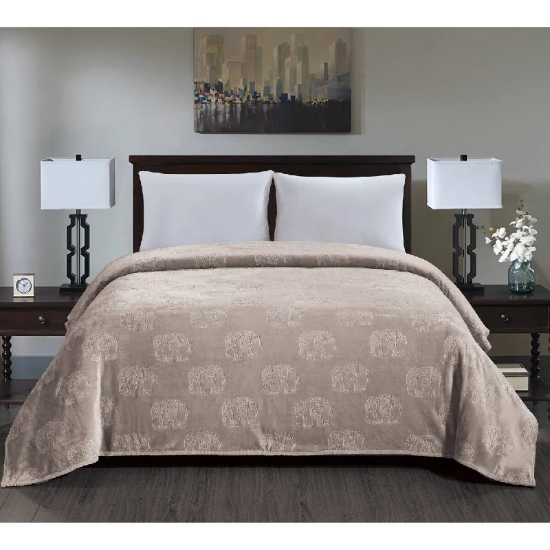 Synthetic fiber blend blankets for a budget - friendly choiceElephant Embossed Blanket King Ivory Synthetic fiber blend blankets for a budget - friendly choiceElephant Embossed Blanket King Ivory