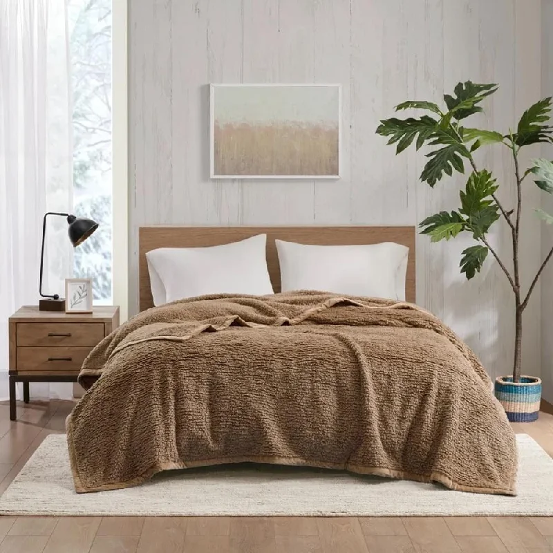 Linen blankets with a rustic and textured lookFull/Queen Cozy Soft Velvet Binding Berber Solid Blanket Brown Linen blankets with a rustic and textured lookFull/Queen Cozy Soft Velvet Binding Berber Solid Blanket Brown