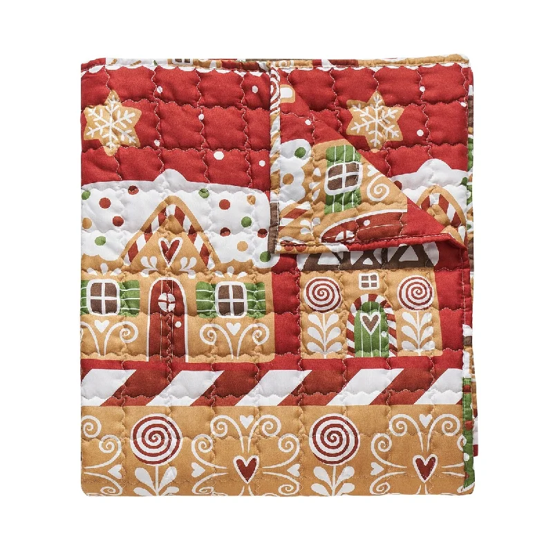 King - size blankets to cover large beds comfortablyGreenland Home Fashions Gingerbread Lane Reversible Holiday Throw King - size blankets to cover large beds comfortablyGreenland Home Fashions Gingerbread Lane Reversible Holiday Throw