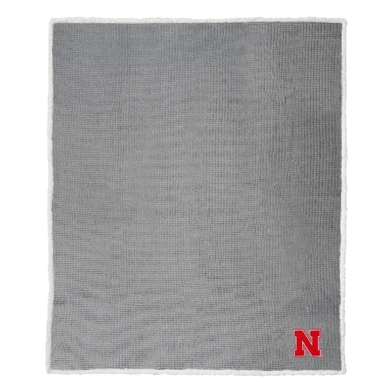 Wool blankets with natural warmth and insulationNebraska Subtle Waffle Sherpa Throw