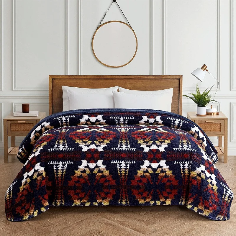 Bamboo fiber blankets with natural antibacterial propertiesQueen Blanket Legend Lake Navy Bamboo fiber blankets with natural antibacterial propertiesQueen Blanket Legend Lake Navy
